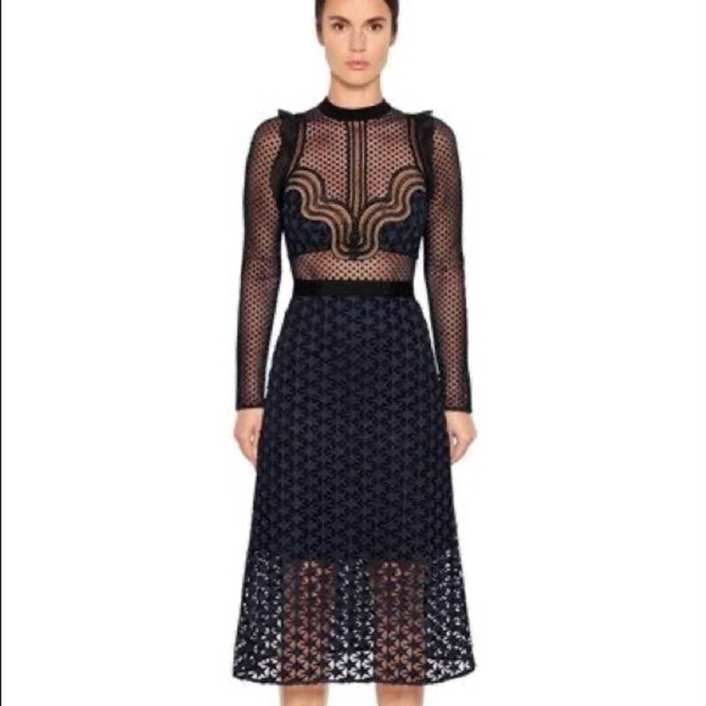 ‼️ PRICE DROP Self-Portrait Star Repeat Midi Dress